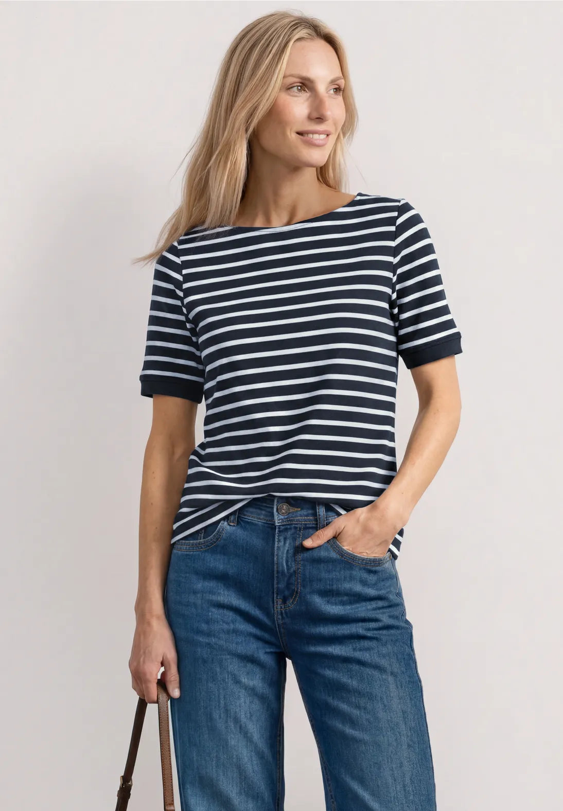 Street-One Stripe T-shirt with Boat Neck