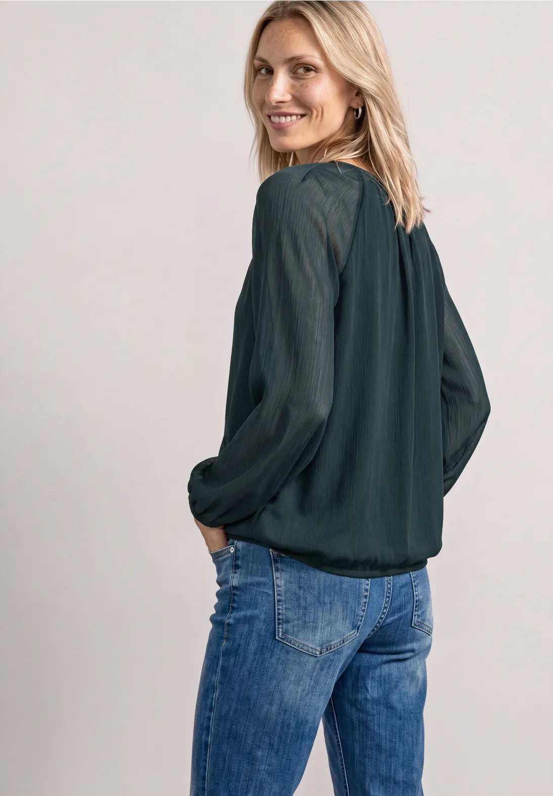 Street-one Chiffon tunic with cut-out detail