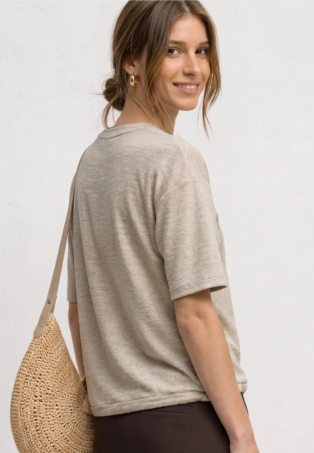Street-One T-Shirt with round neck and chest pocket