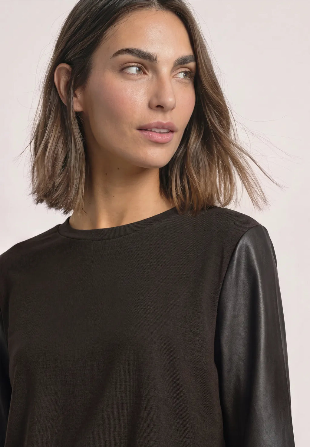 Street-one 3/4sleeve top with leather look