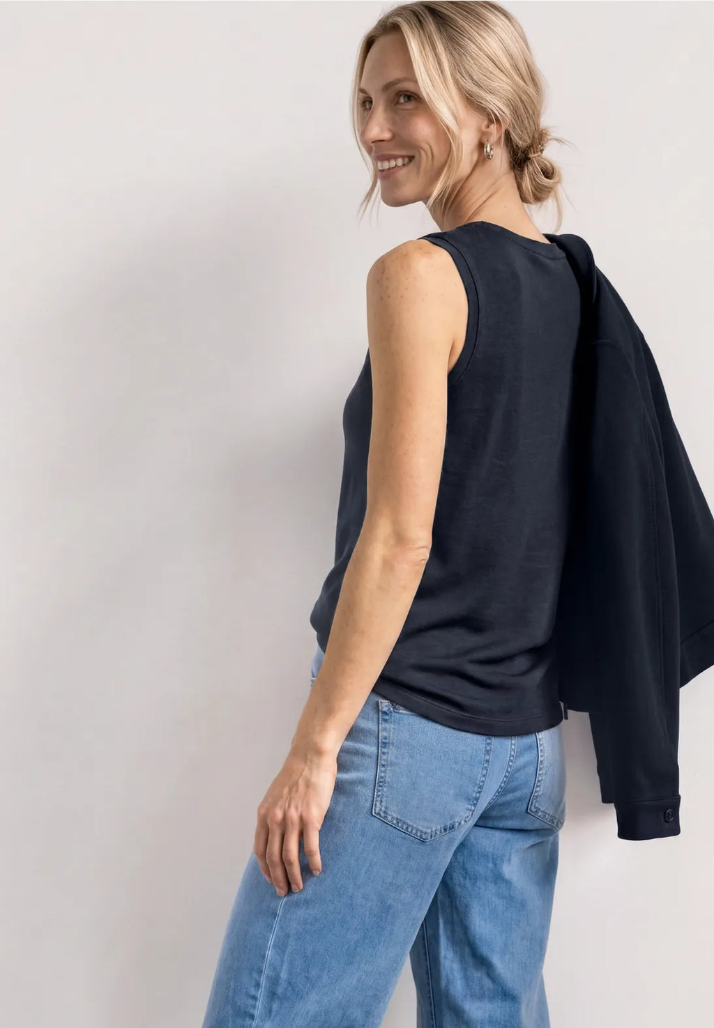 Street-One Round neck vest top with shoulder detail