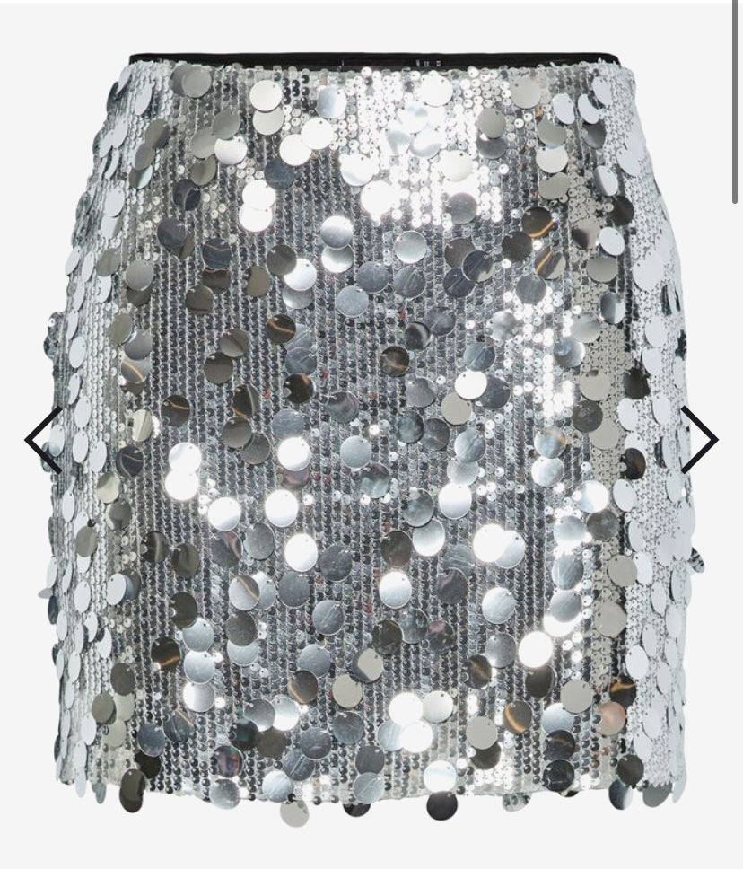 Pieces Malou Sequin Skirt