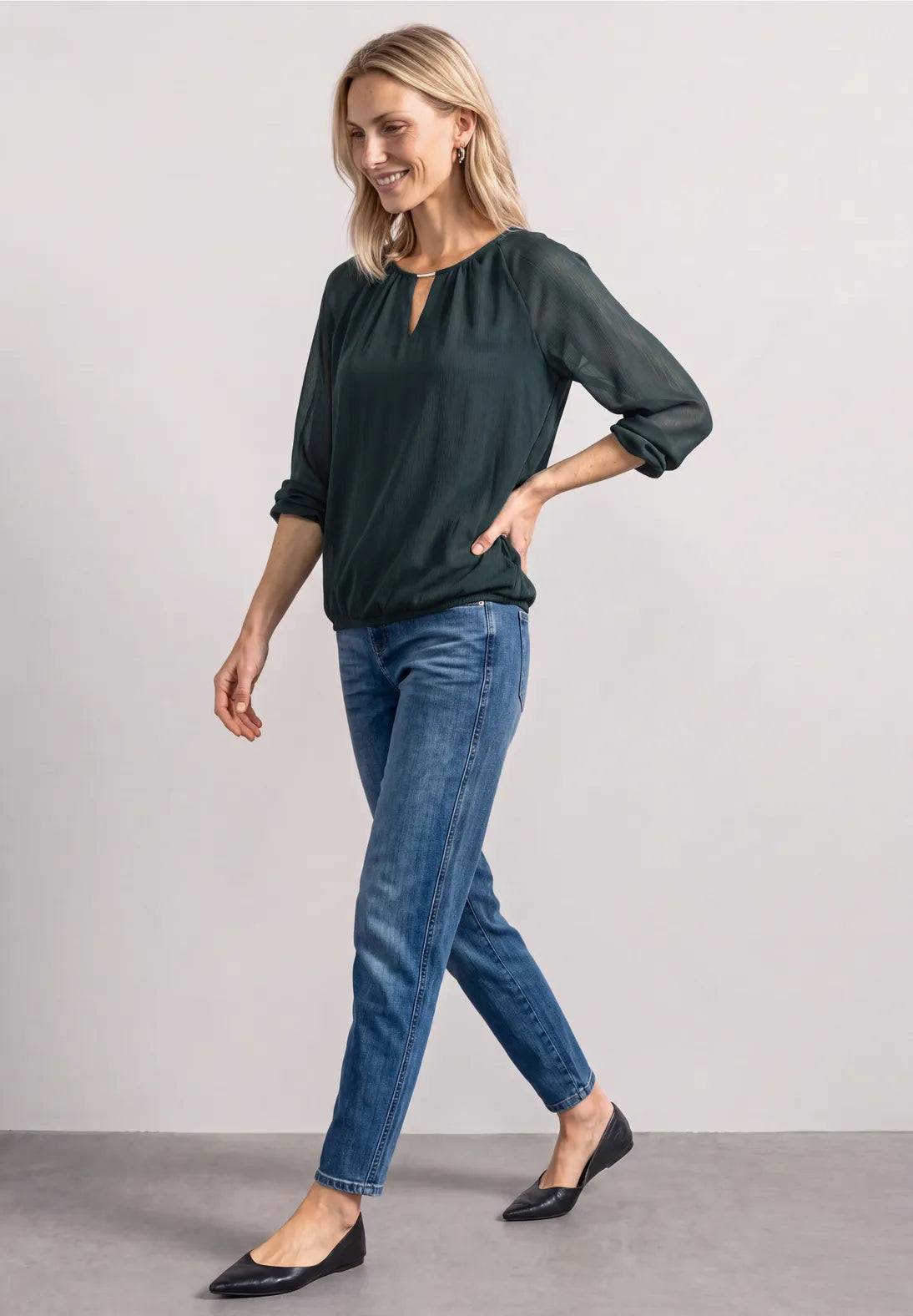 Street-one Chiffon tunic with cut-out detail