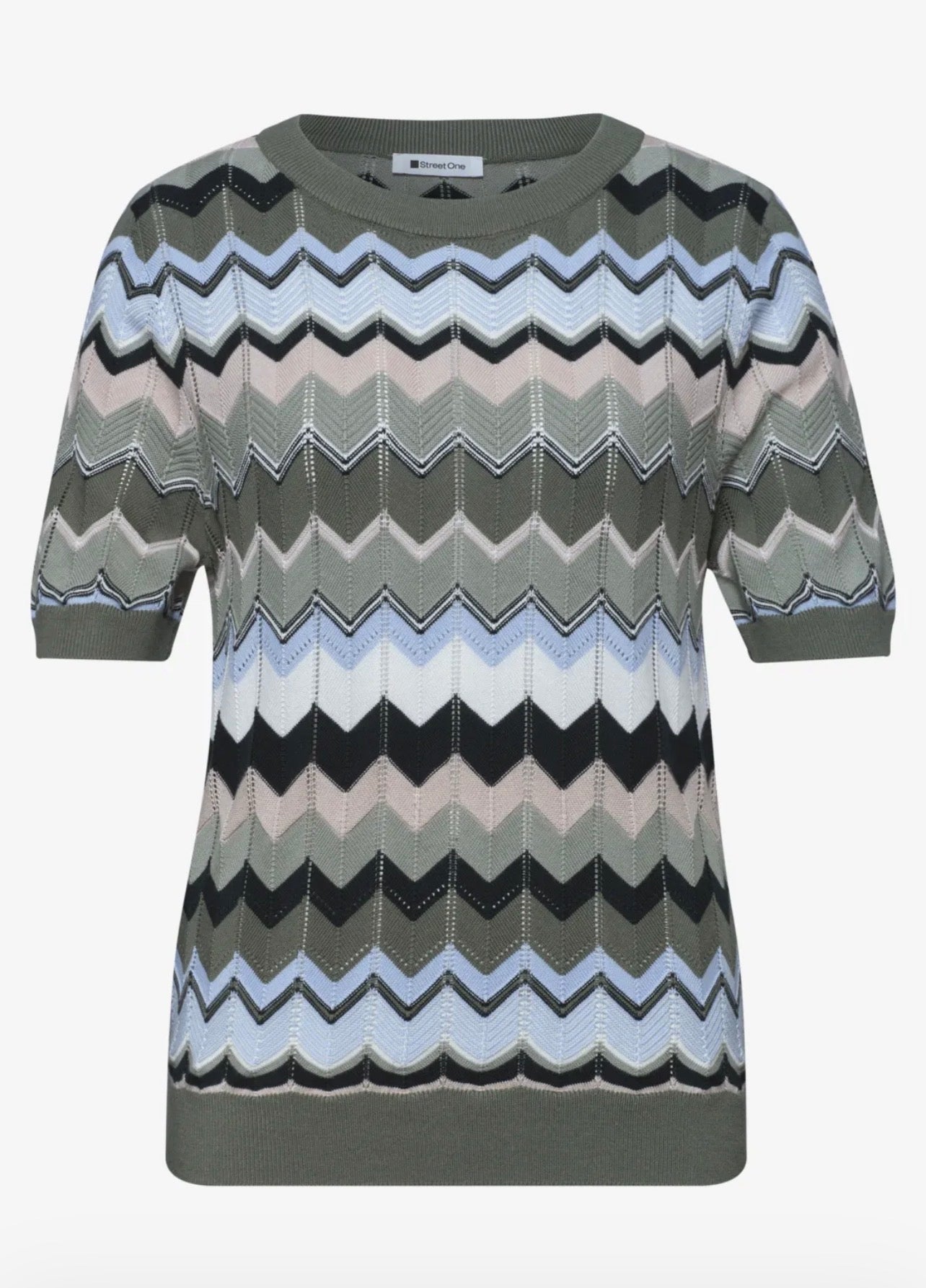 Street-One Zig Zag Short Sleeve Knit