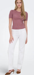 Only Blush Mid Straight Leg Jean