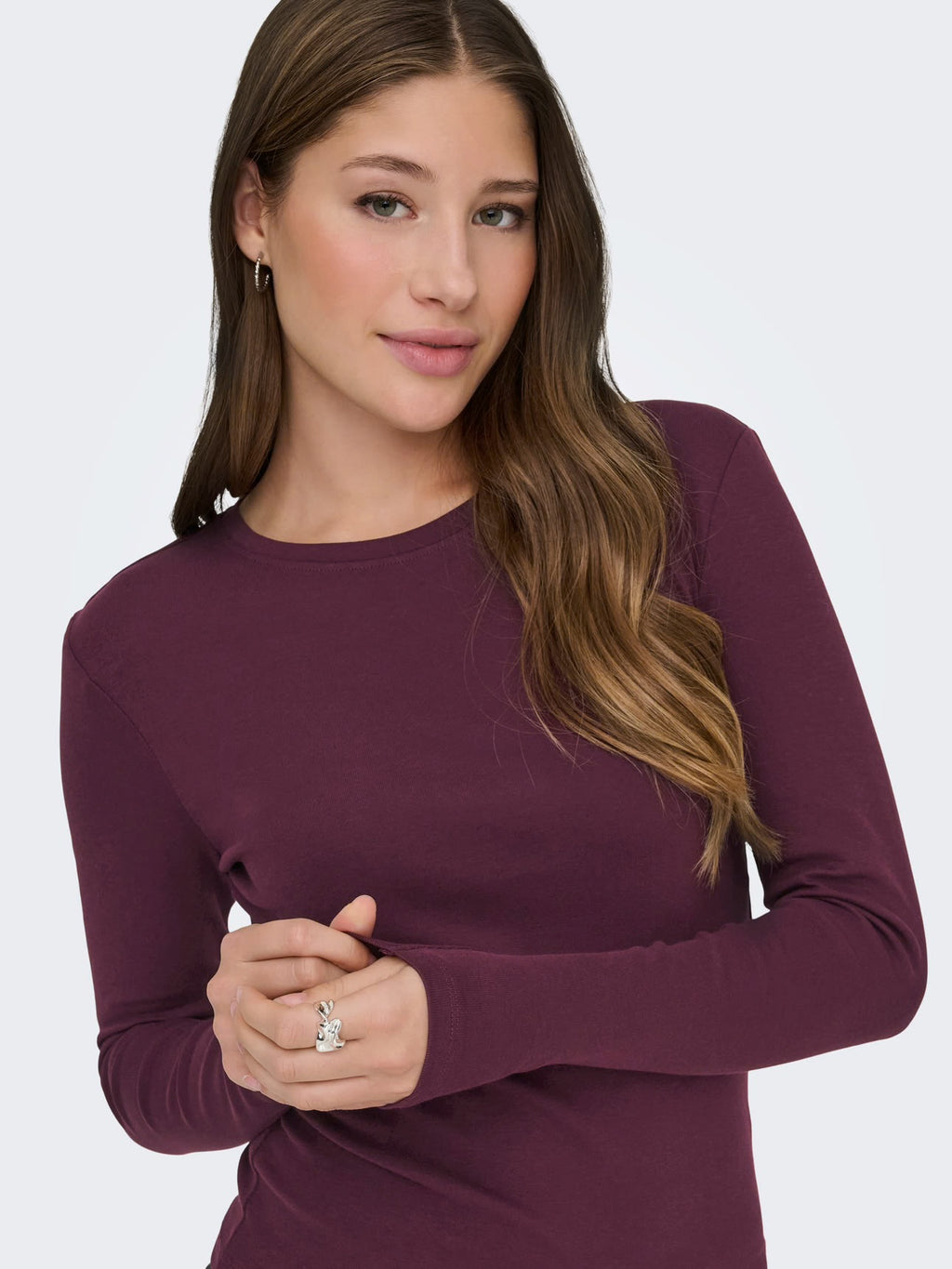 Only Riley o- neck L/s basic top