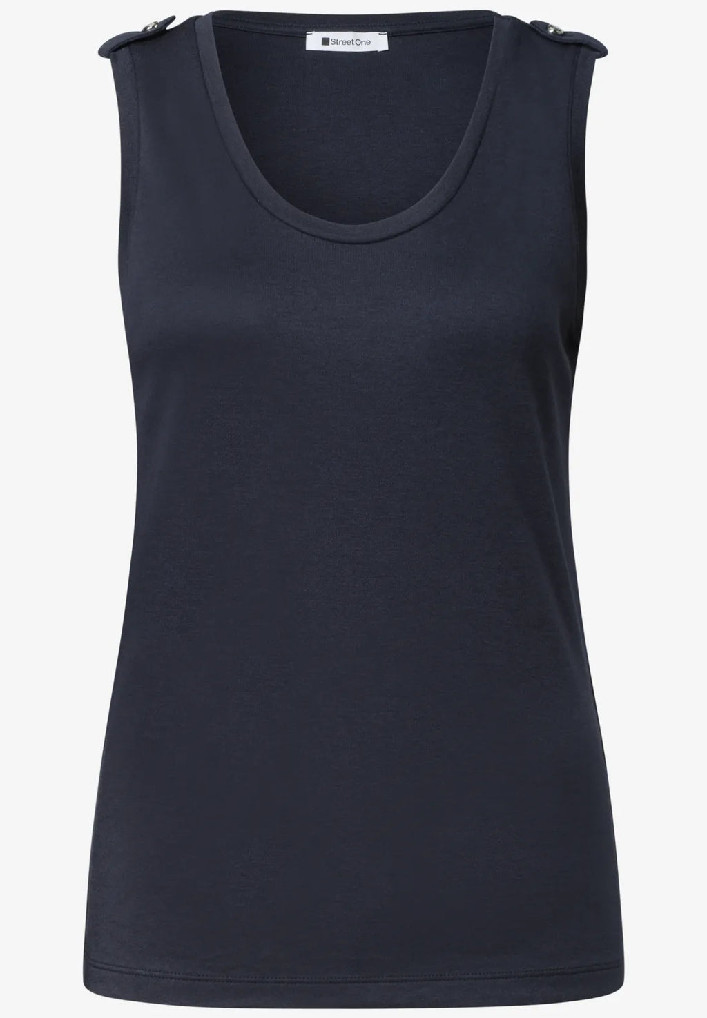 Street-One Round neck vest top with shoulder detail