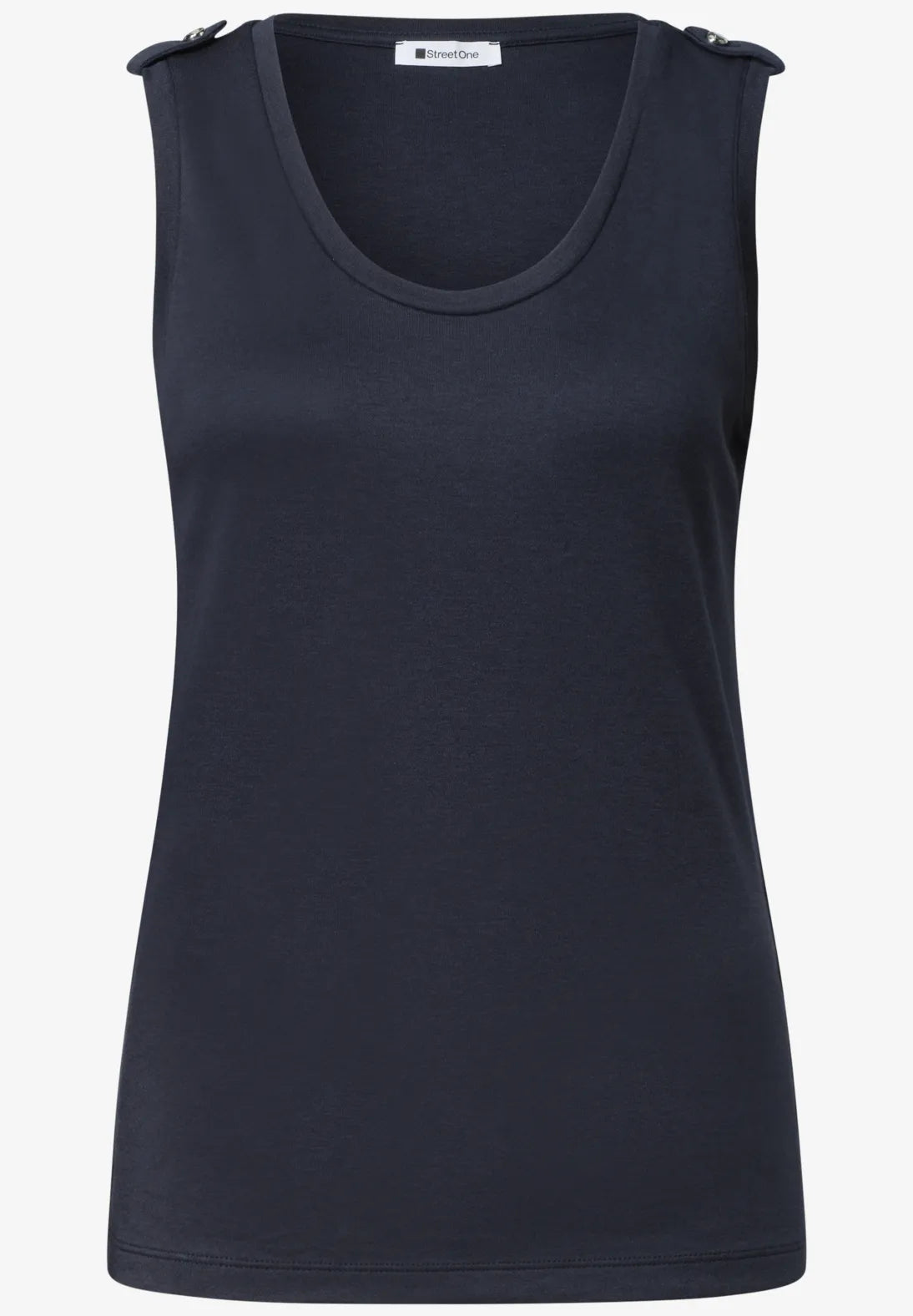 Street-One Round neck vest top with shoulder detail