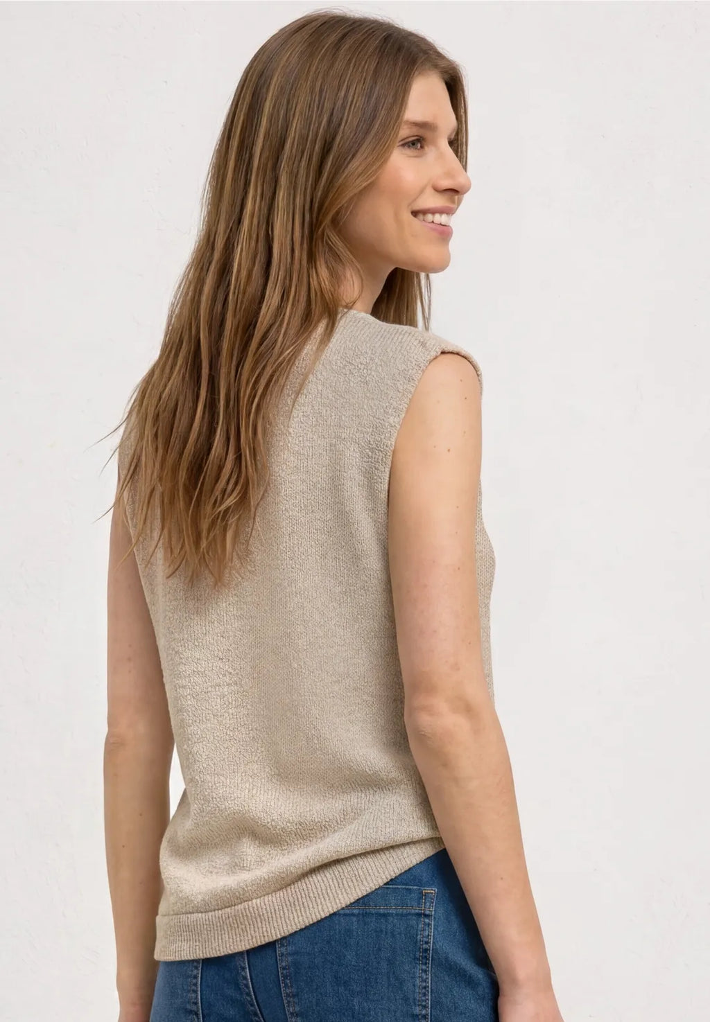 Street-One Sleeveless knit with gold glitter
