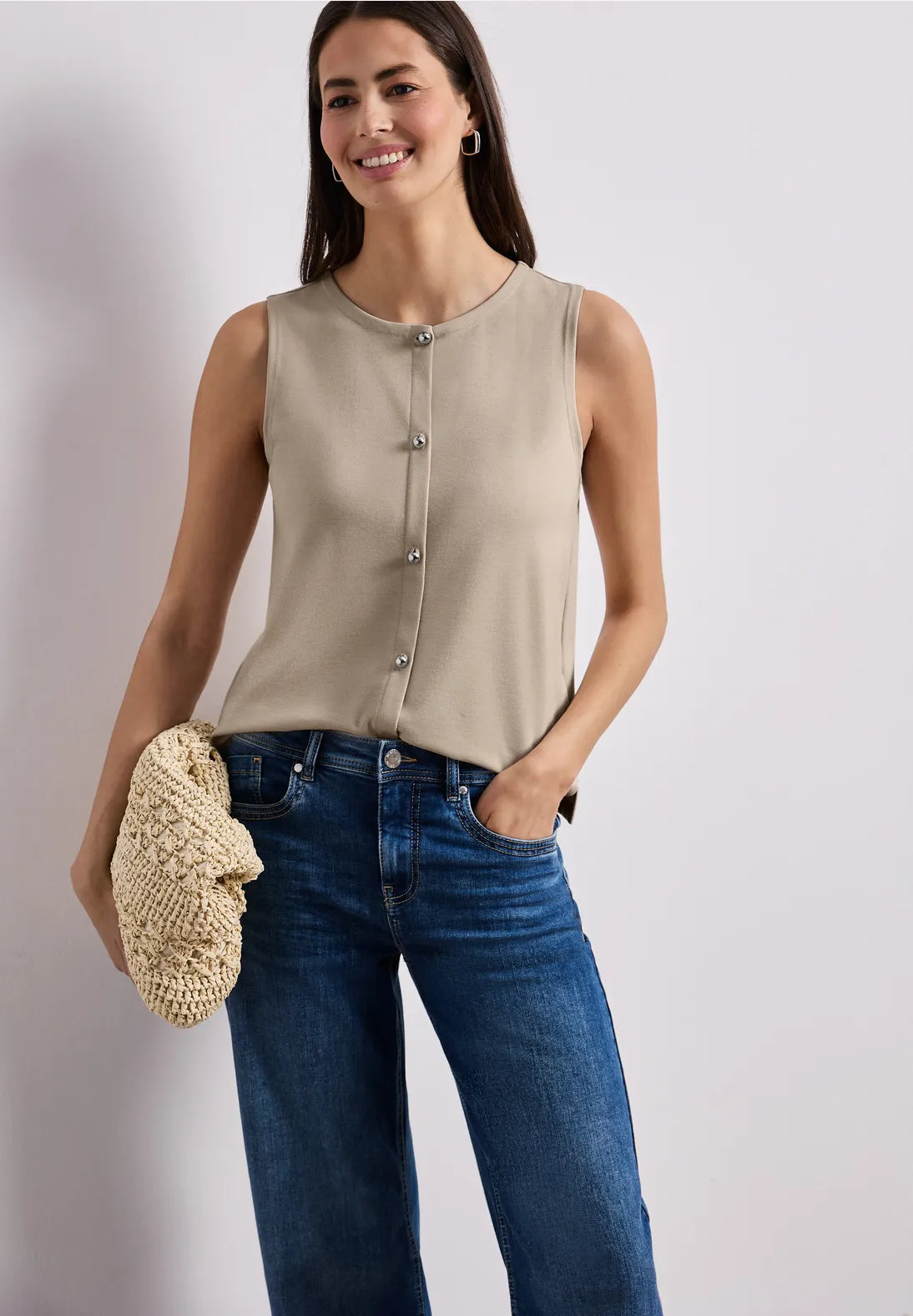 Street-One Jersey Vest Round Neck