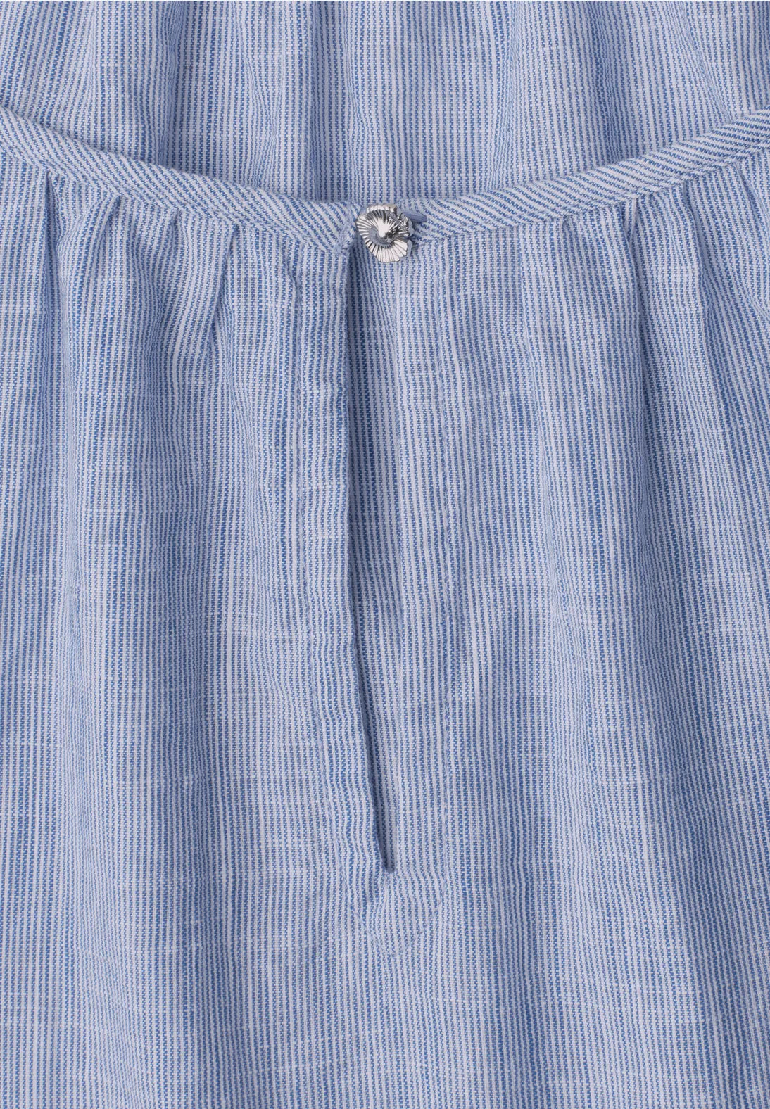 Street-One Chambray round neck blouse with cut out detail