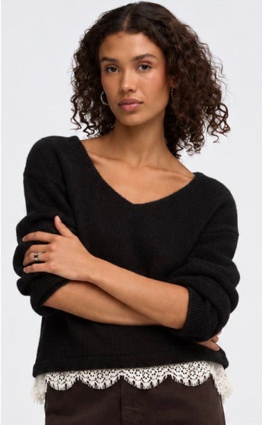 JDY Stephanie Lace Trim Knit