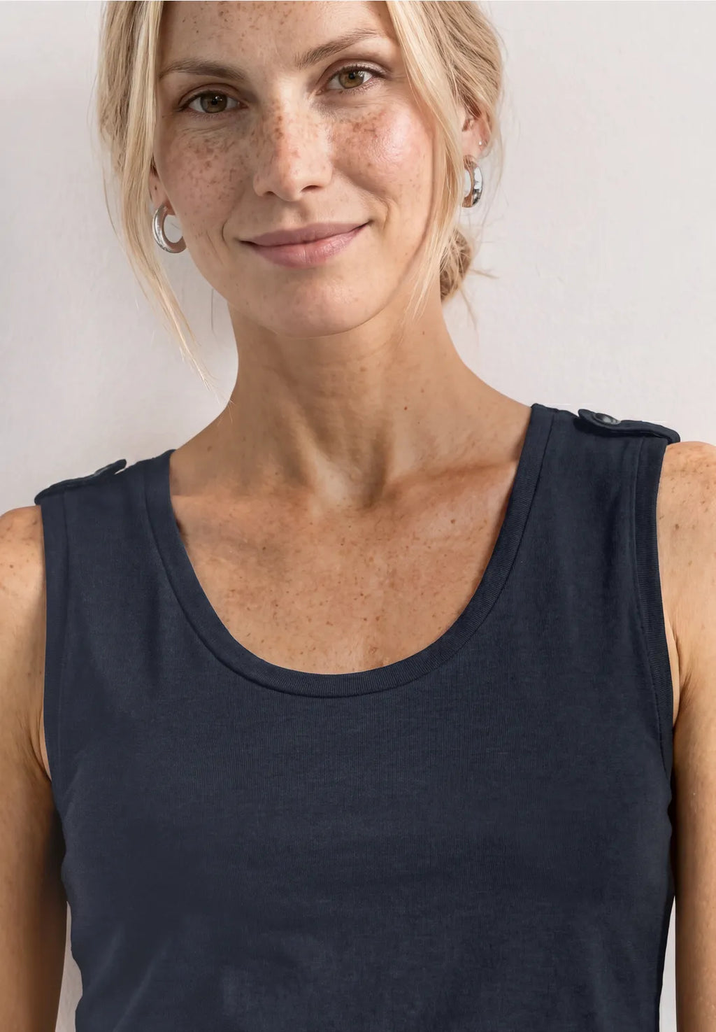 Street-One Round neck vest top with shoulder detail