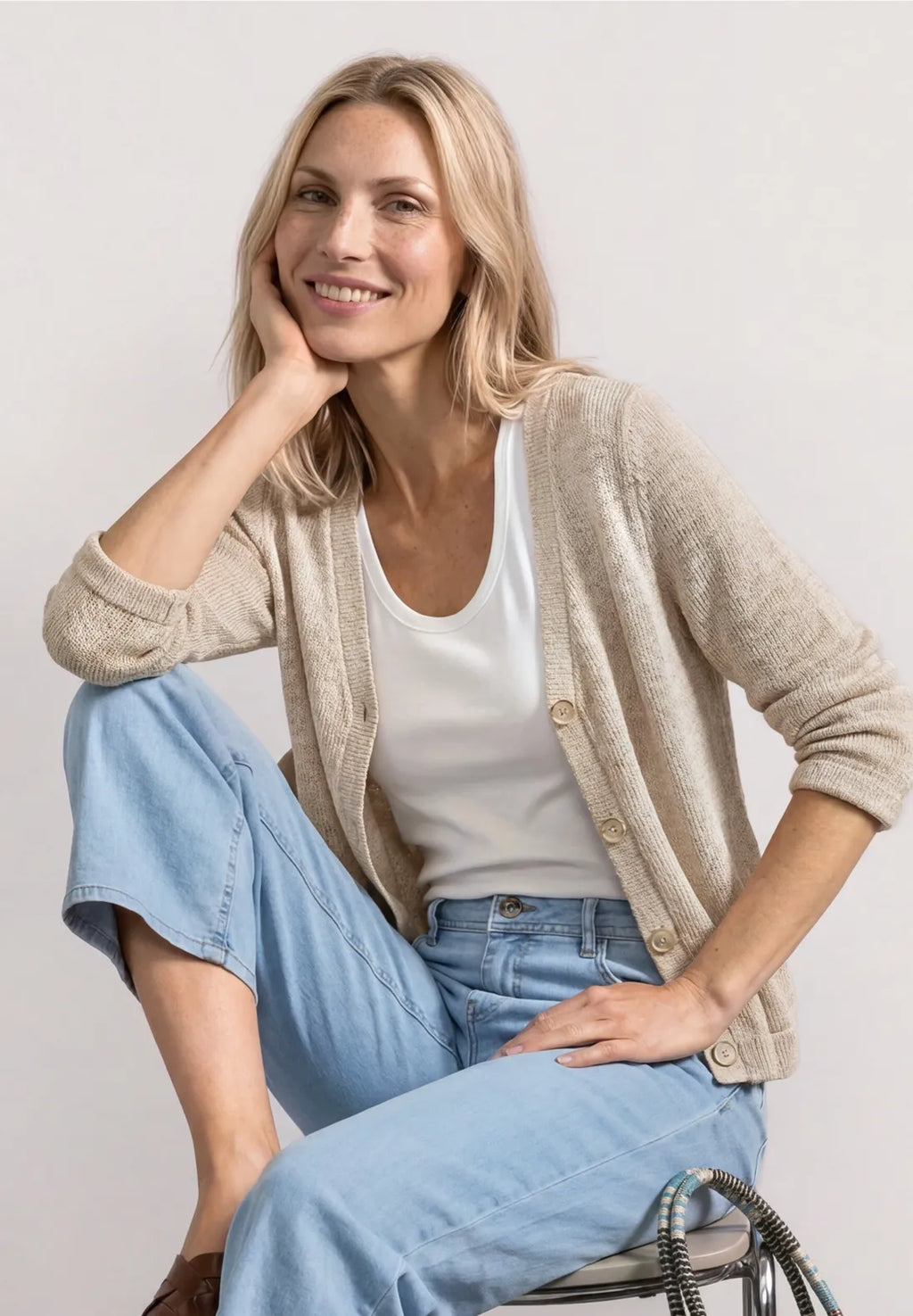 Street-One Button Cardigan with glitter