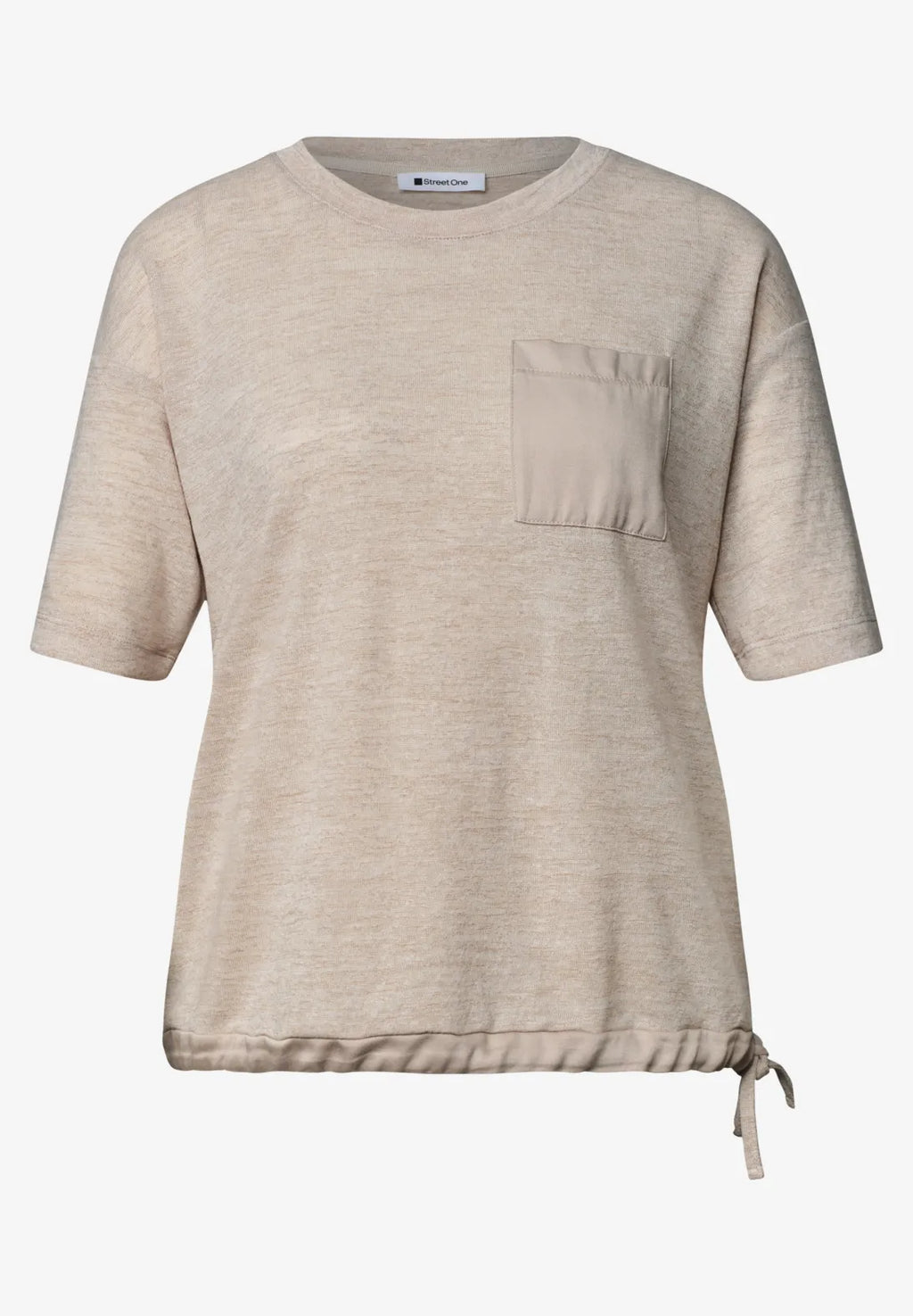 Street-One T-Shirt with round neck and chest pocket