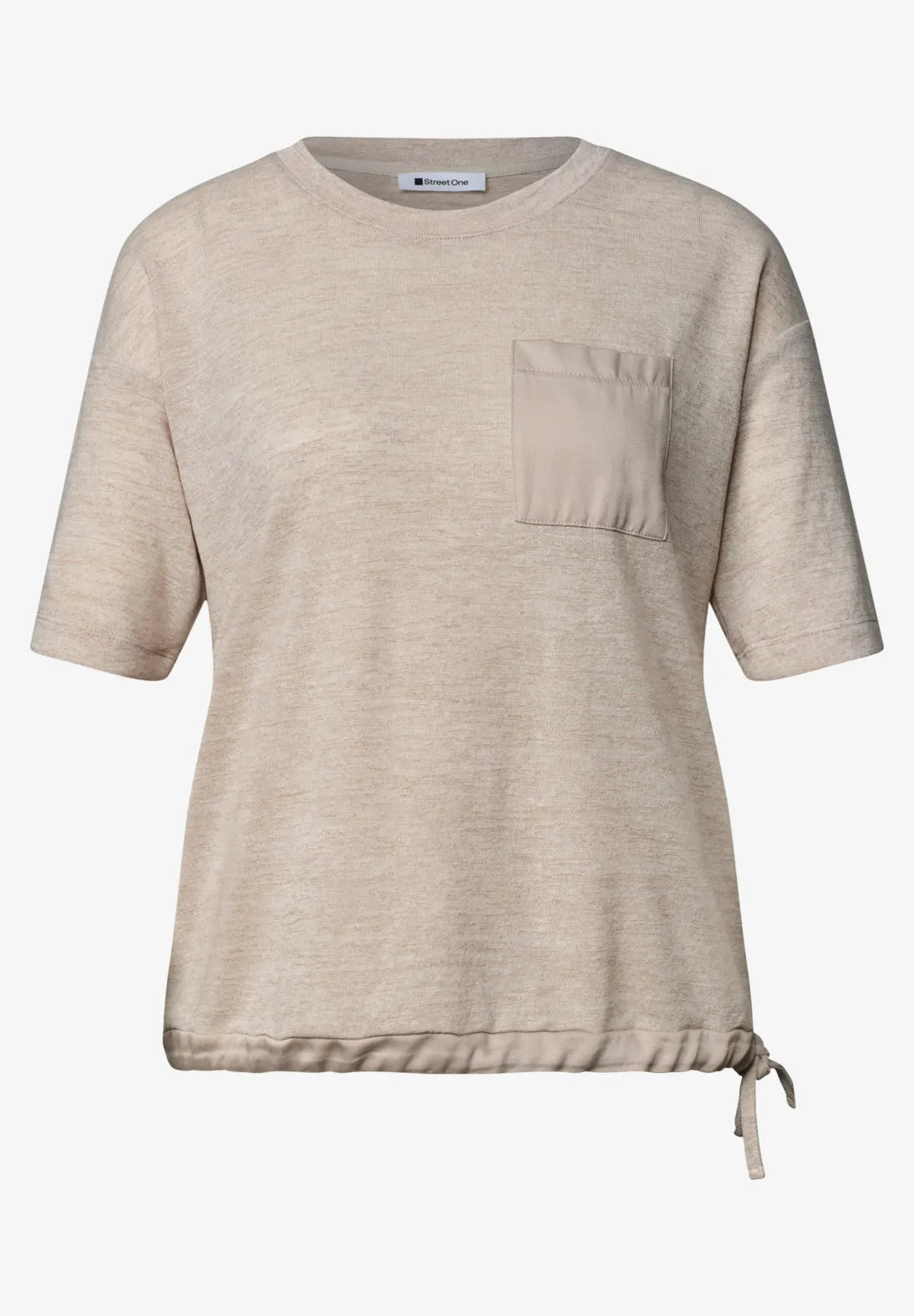 Street-One T-Shirt with round neck and chest pocket