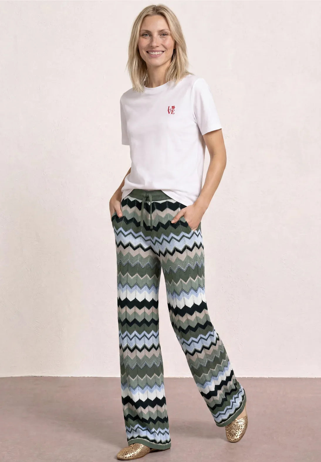 Street-One Zig Zag Knit Trousers