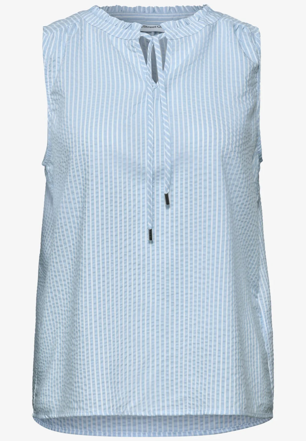 Street One Blouse Top With Split Neck and Ruffles
