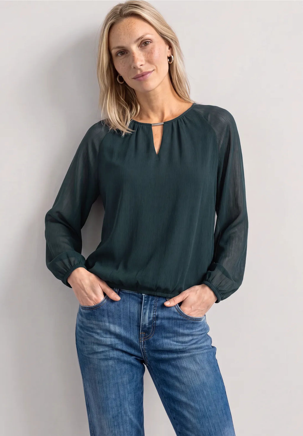 Street-one Chiffon tunic with cut-out detail