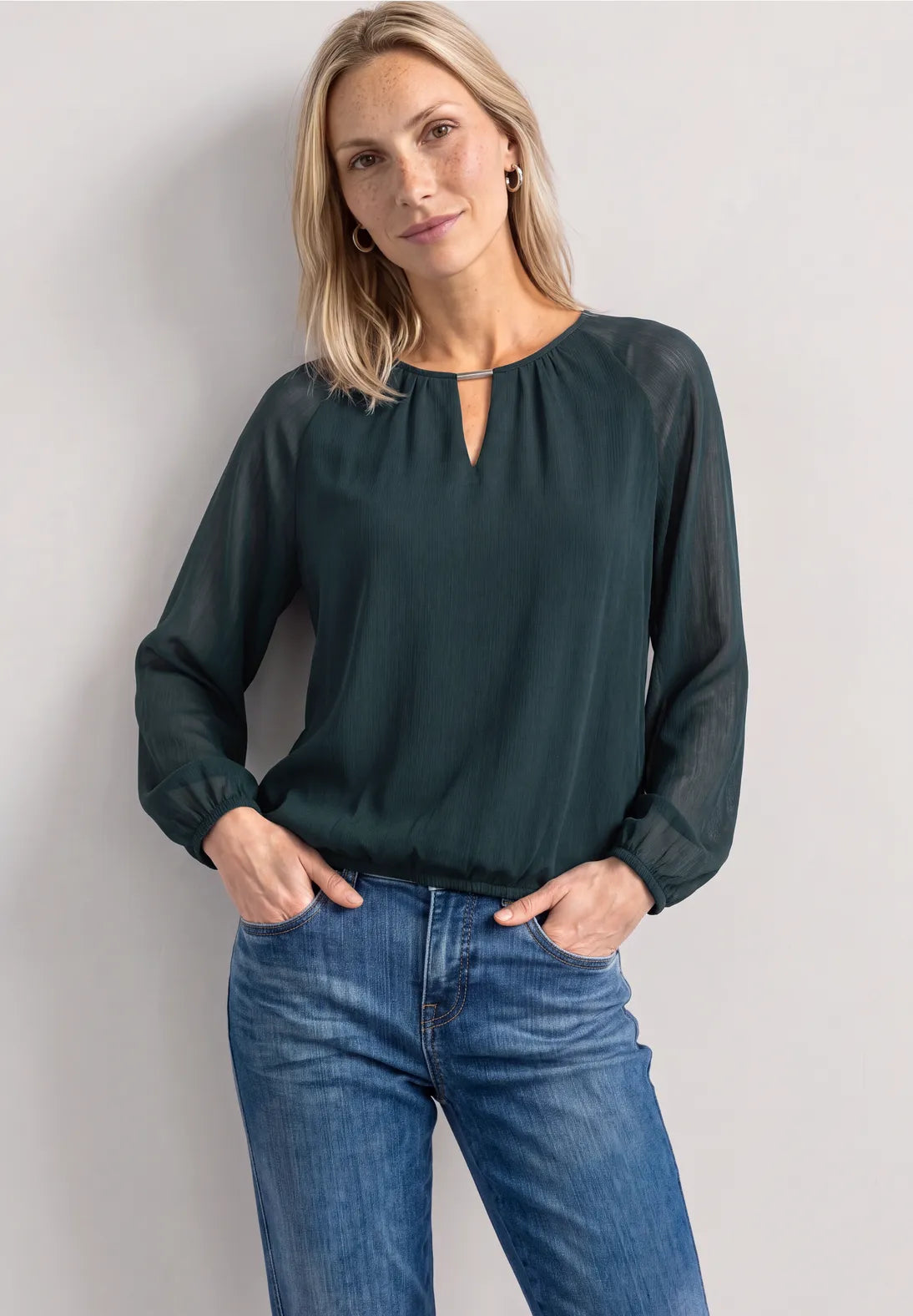 Street-one Chiffon tunic with cut-out detail