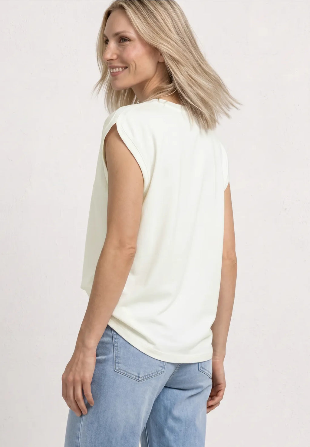 Street-One Dropped shoulder t-shirt with ruffle