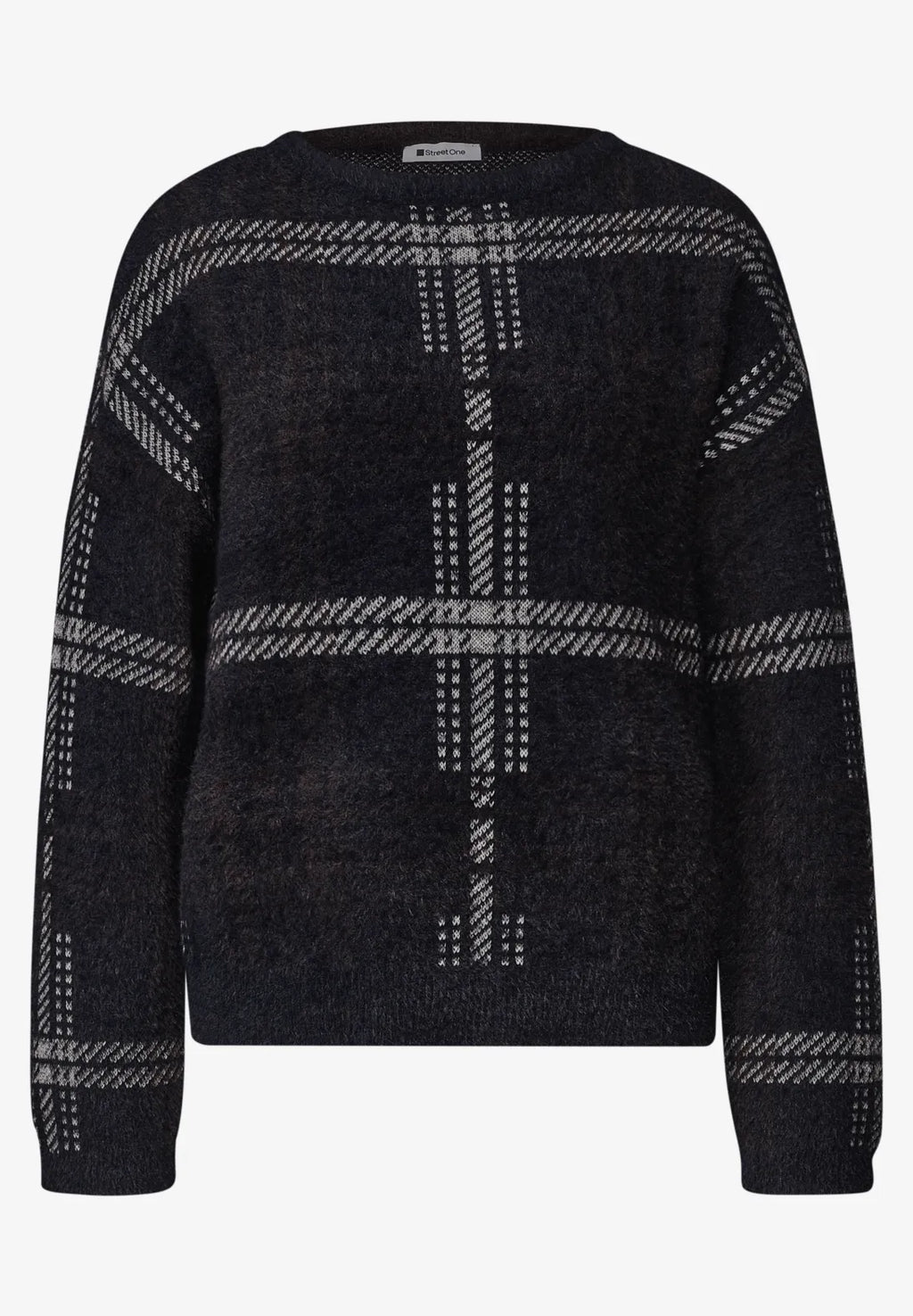 Street one long sleeve pullover with check