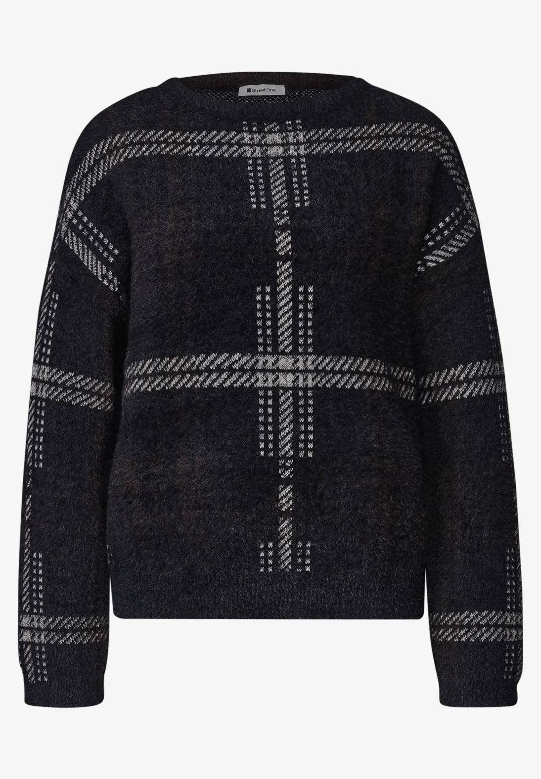 Street one long sleeve pullover with check
