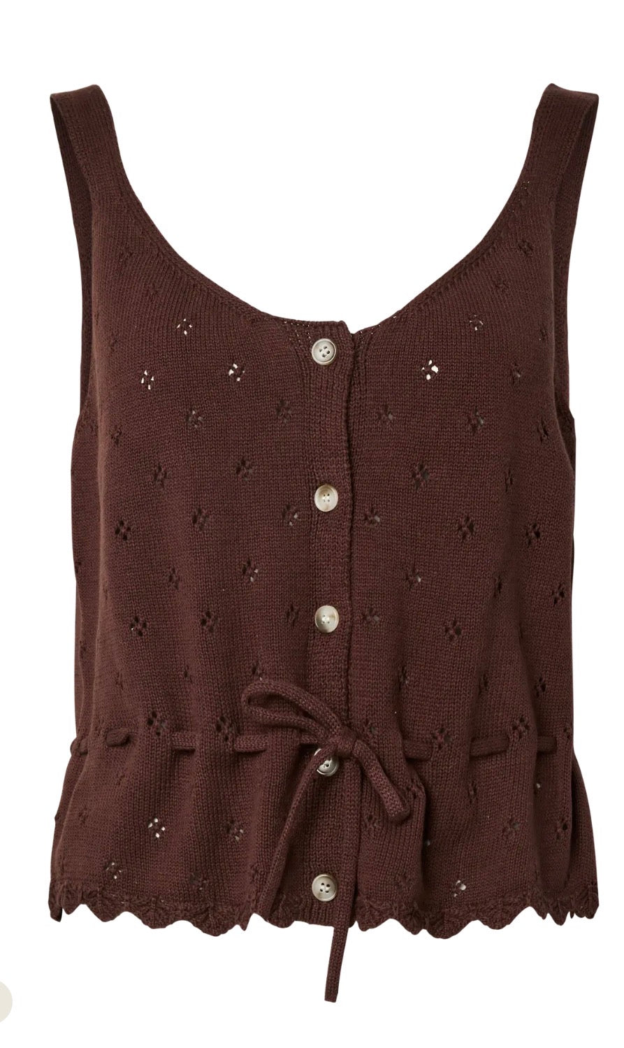 Pieces Puka u-neck knit