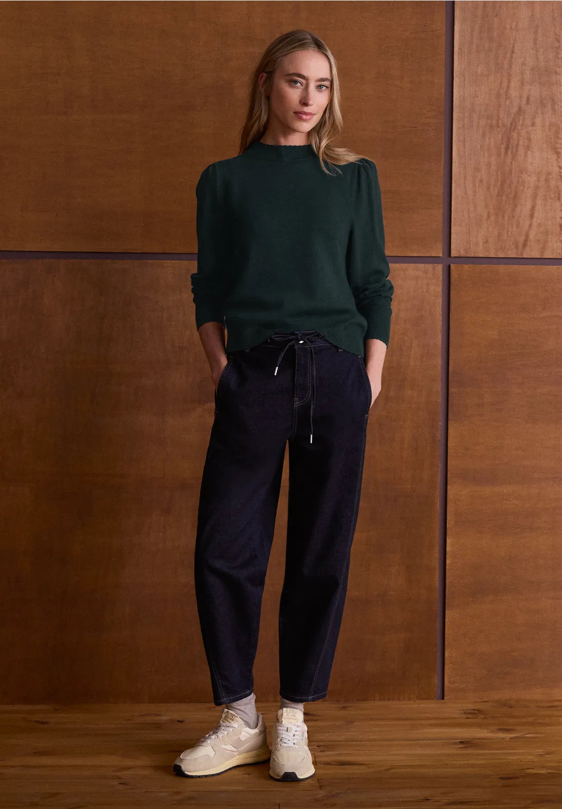 Street-one Long sleeved sweater with turtleneck and ruching