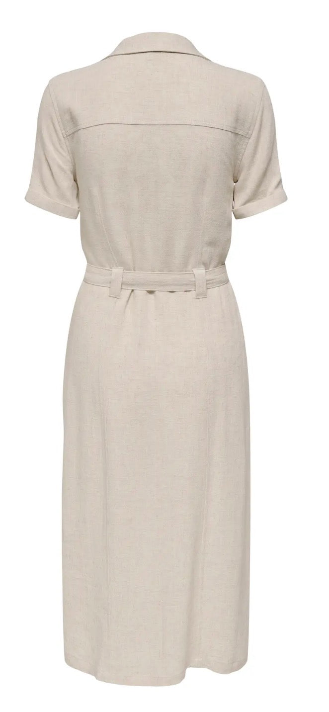 Only Siesta s/s linen blend shirt dress