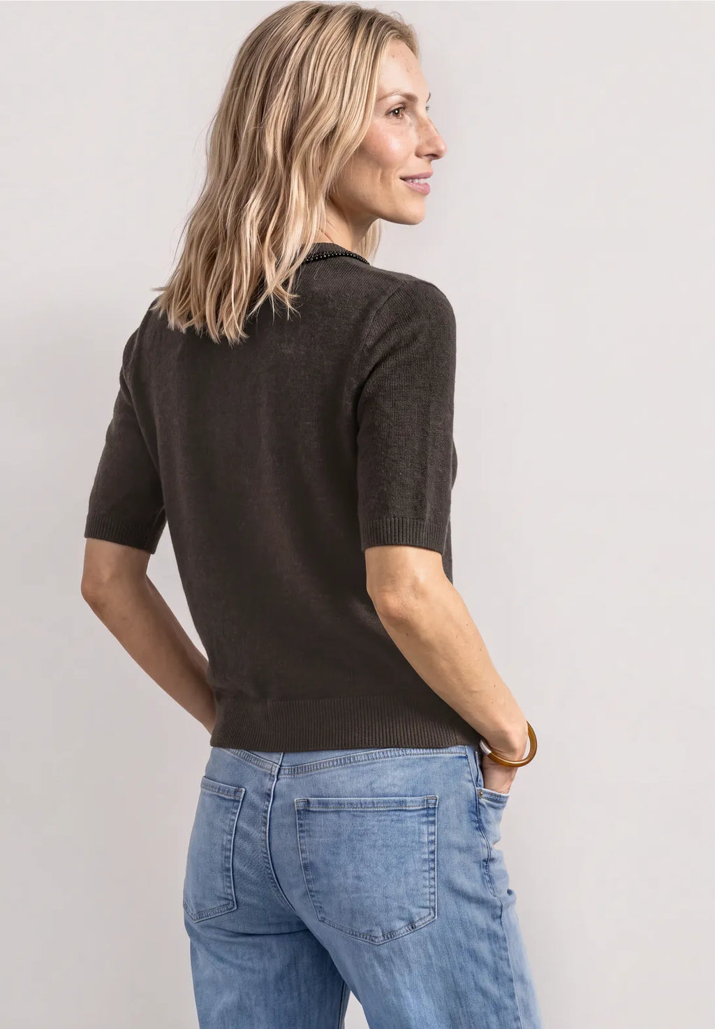 Street-one Short-sleeved sweater with jewlery detail