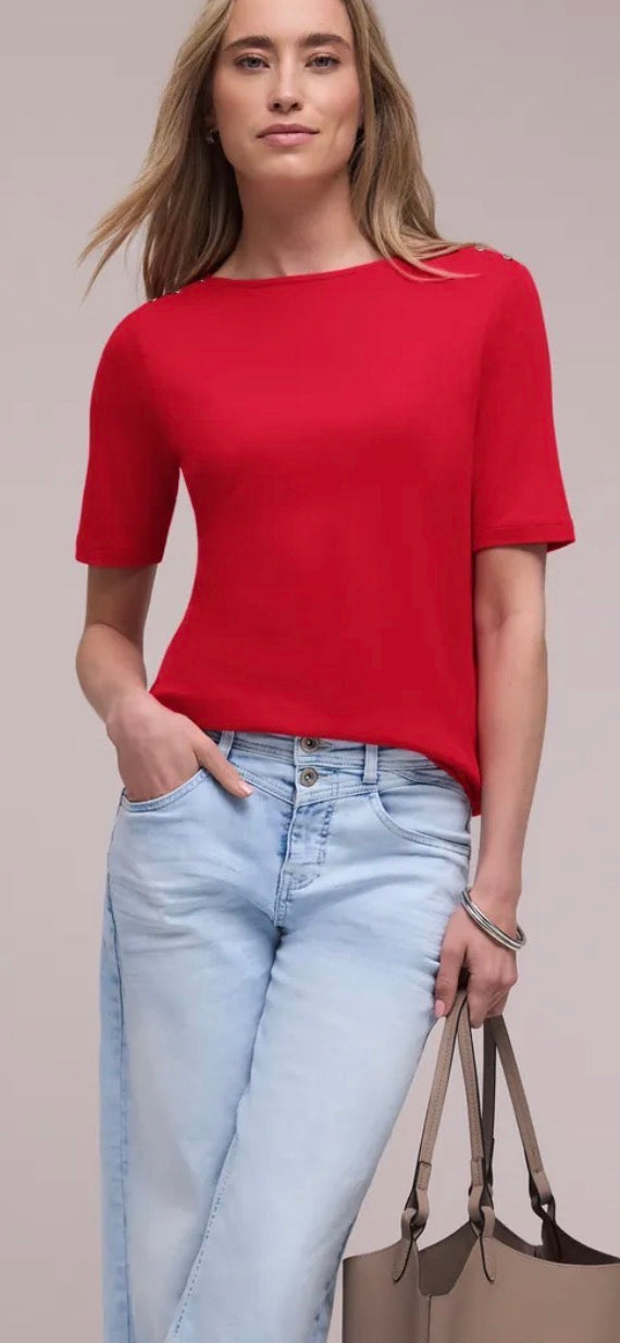 Street one short sleeve button detail shirt