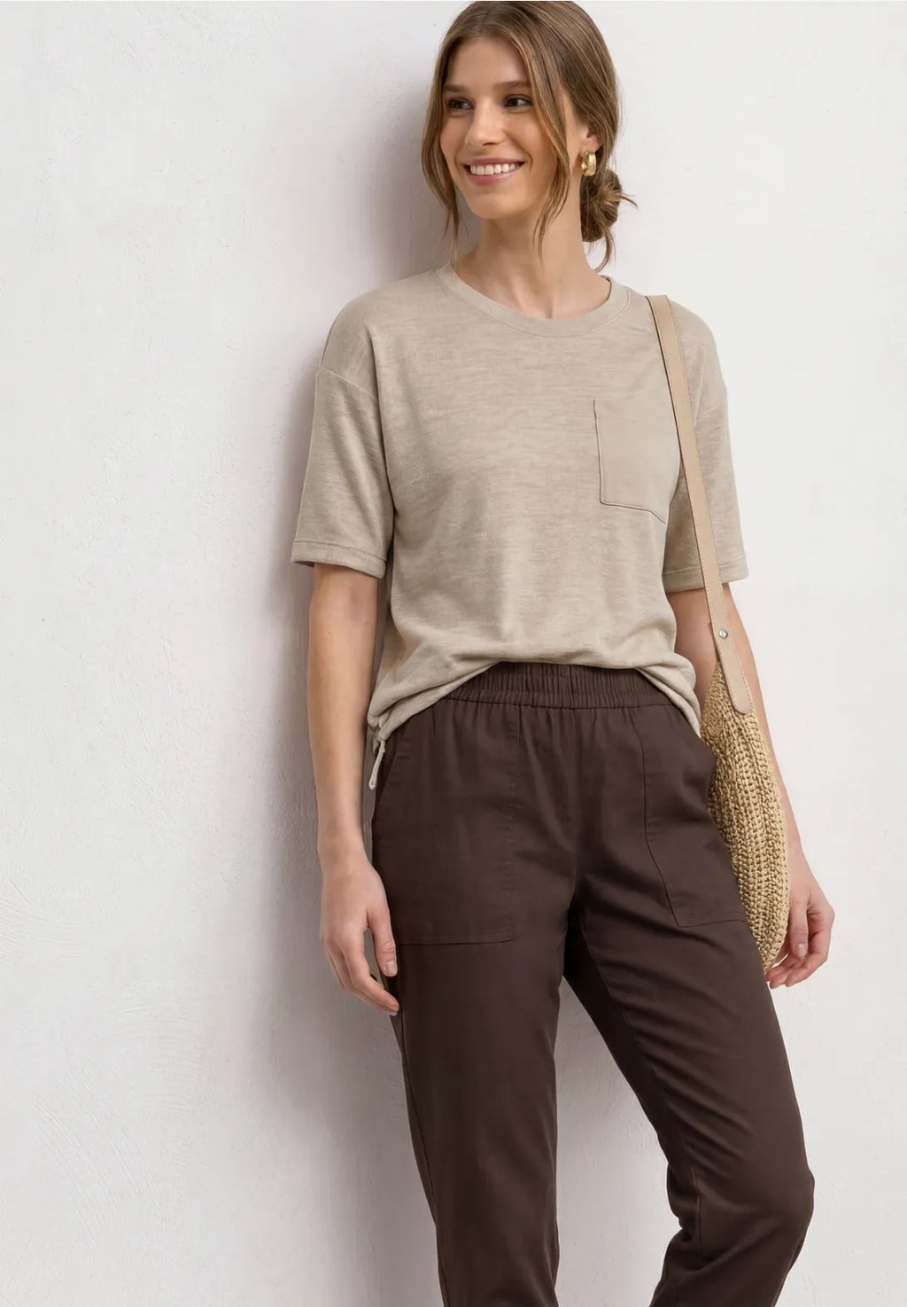 Street-One T-Shirt with round neck and chest pocket