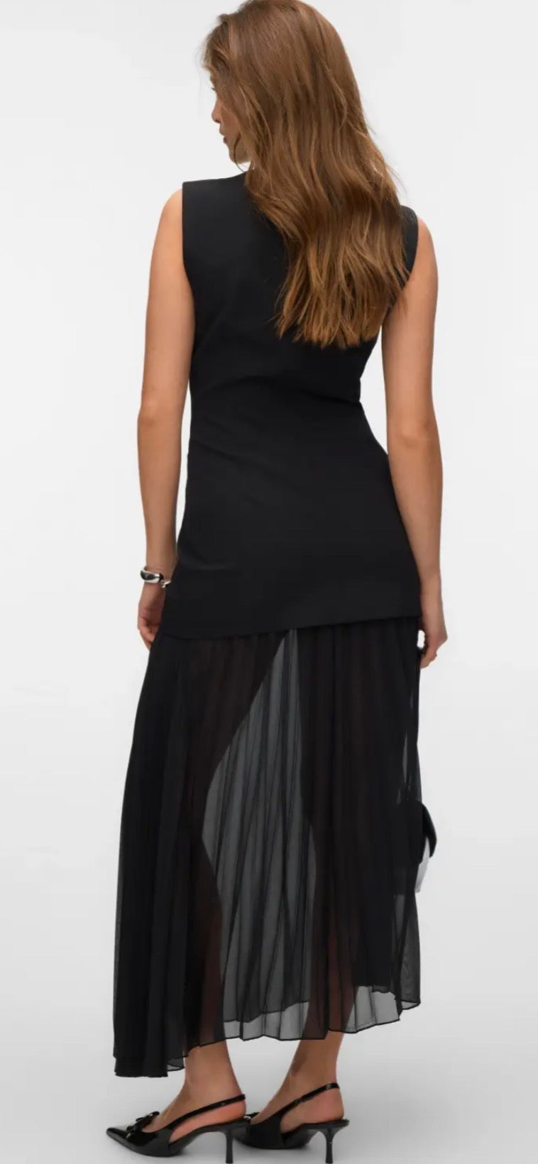 Vero Moda Fiva long pleated dress