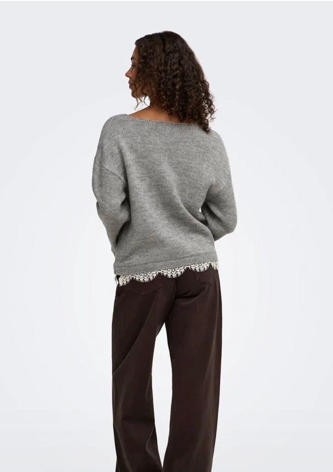 JDY Stephanie Lace Trim Knit