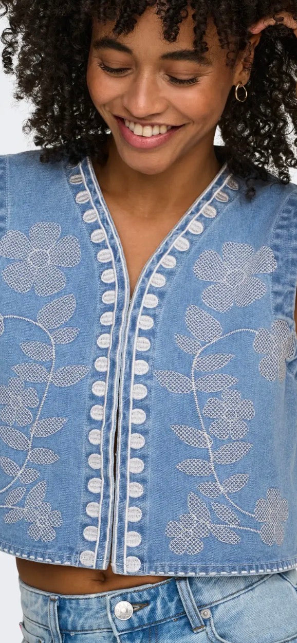 Only Noella Denim Waistcoat
