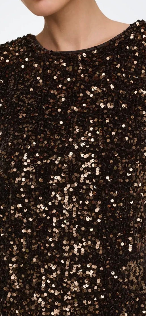Only confidence sequin now dress