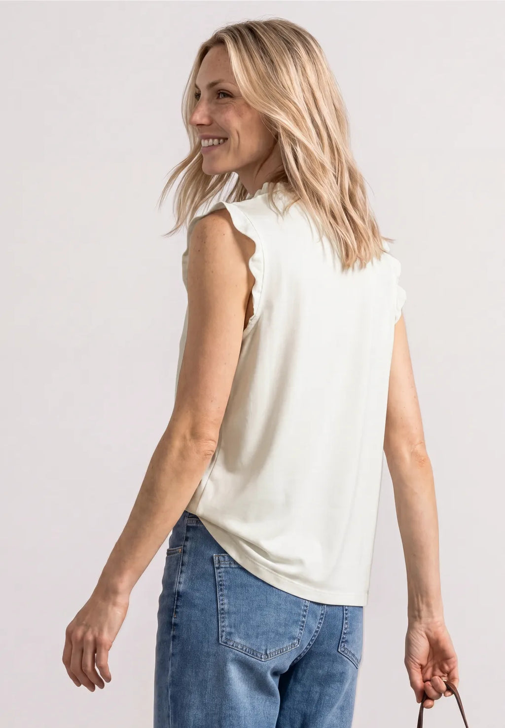 Street-One Top With Textured Mix And Crochet Details