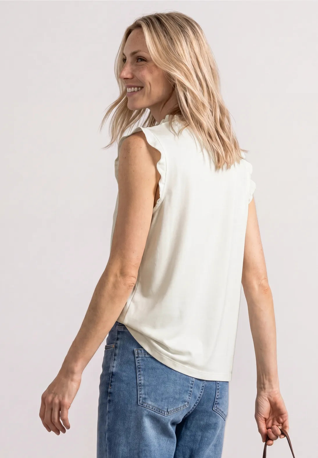 Street-One Top With Textured Mix And Crochet Details