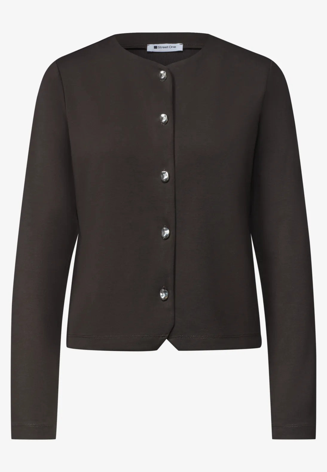 Street-one knit look jacket with silver button