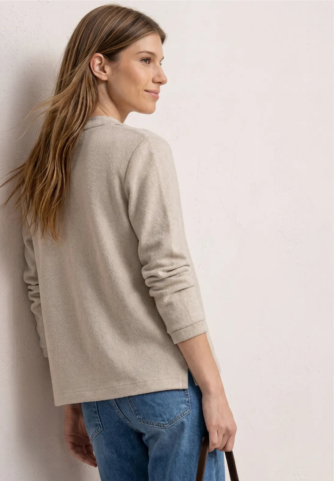 Street-One 3/4 Sleeve Jacket In Kniited look button through
