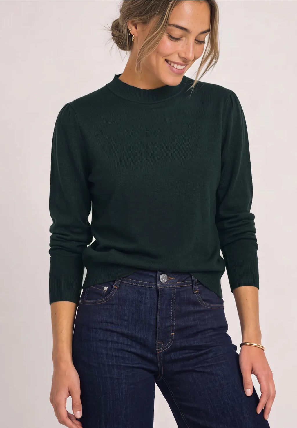 Street-one Long sleeved sweater with turtleneck and ruching