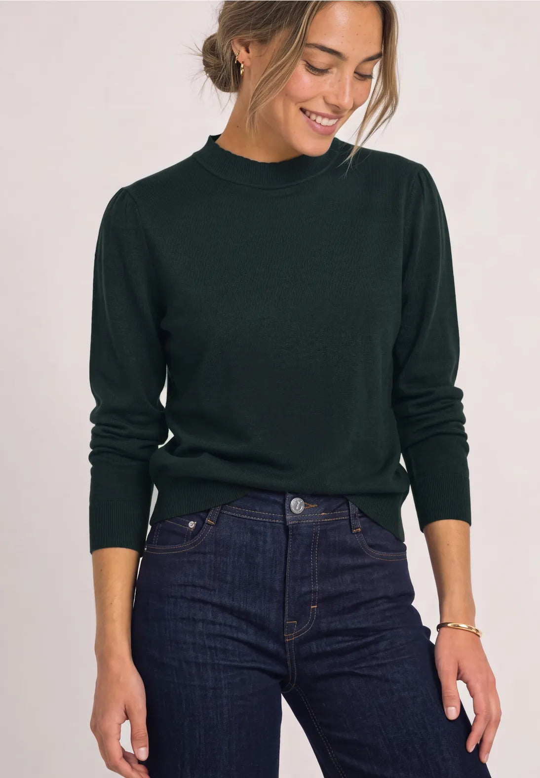 Street-one Long sleeved sweater with turtleneck and ruching