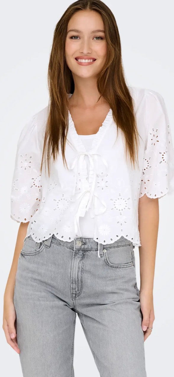 Only Miffy s/s emb tie top