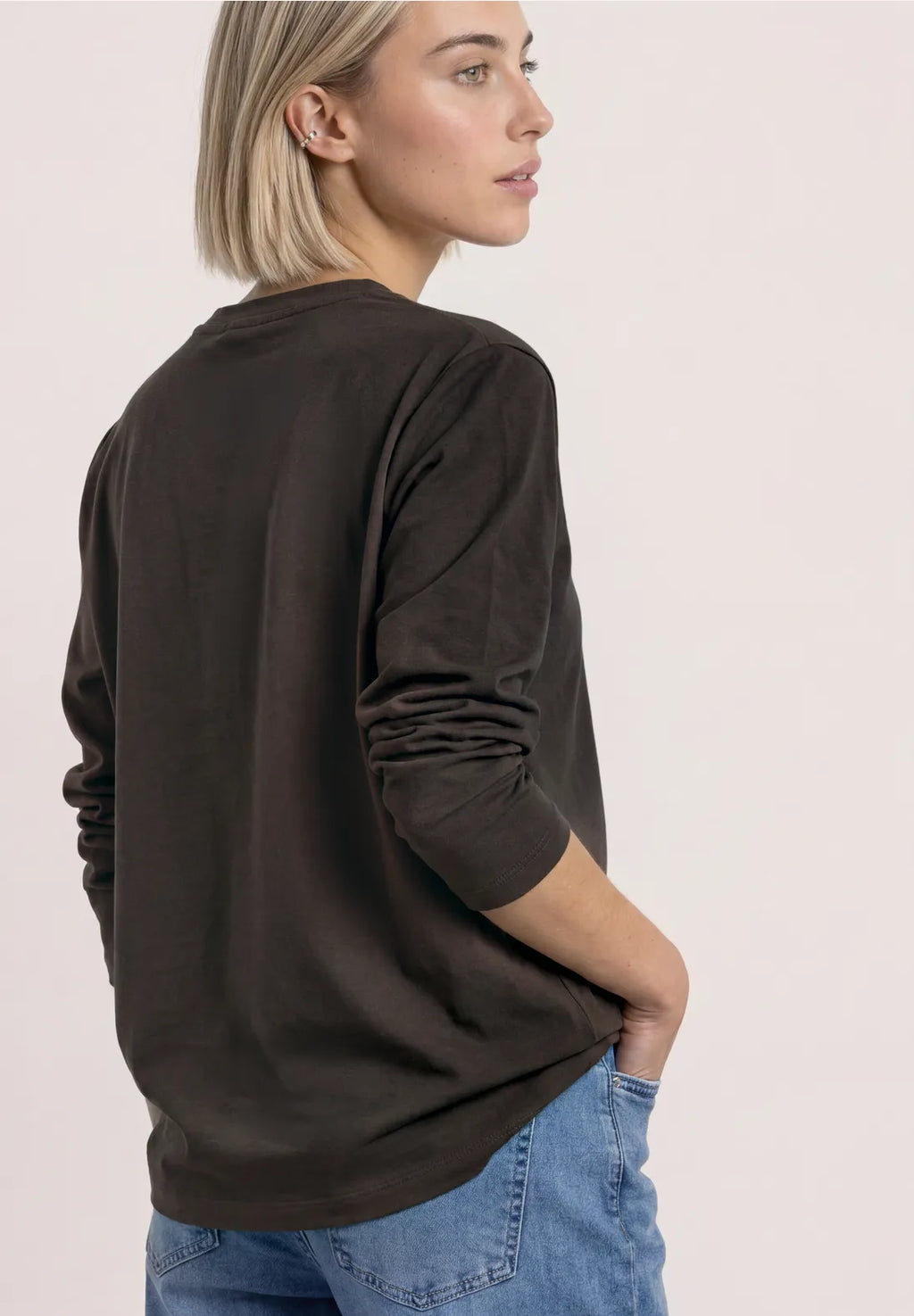 Street-one knit look jacket with silver button