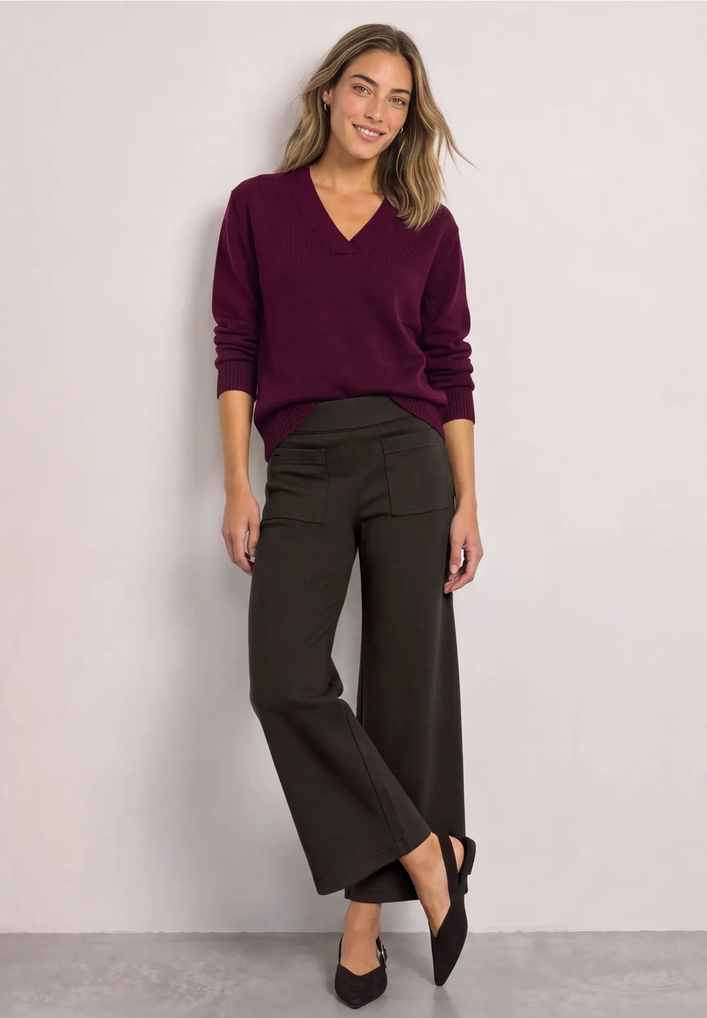 Street-one Wide leg trousers with front pockets