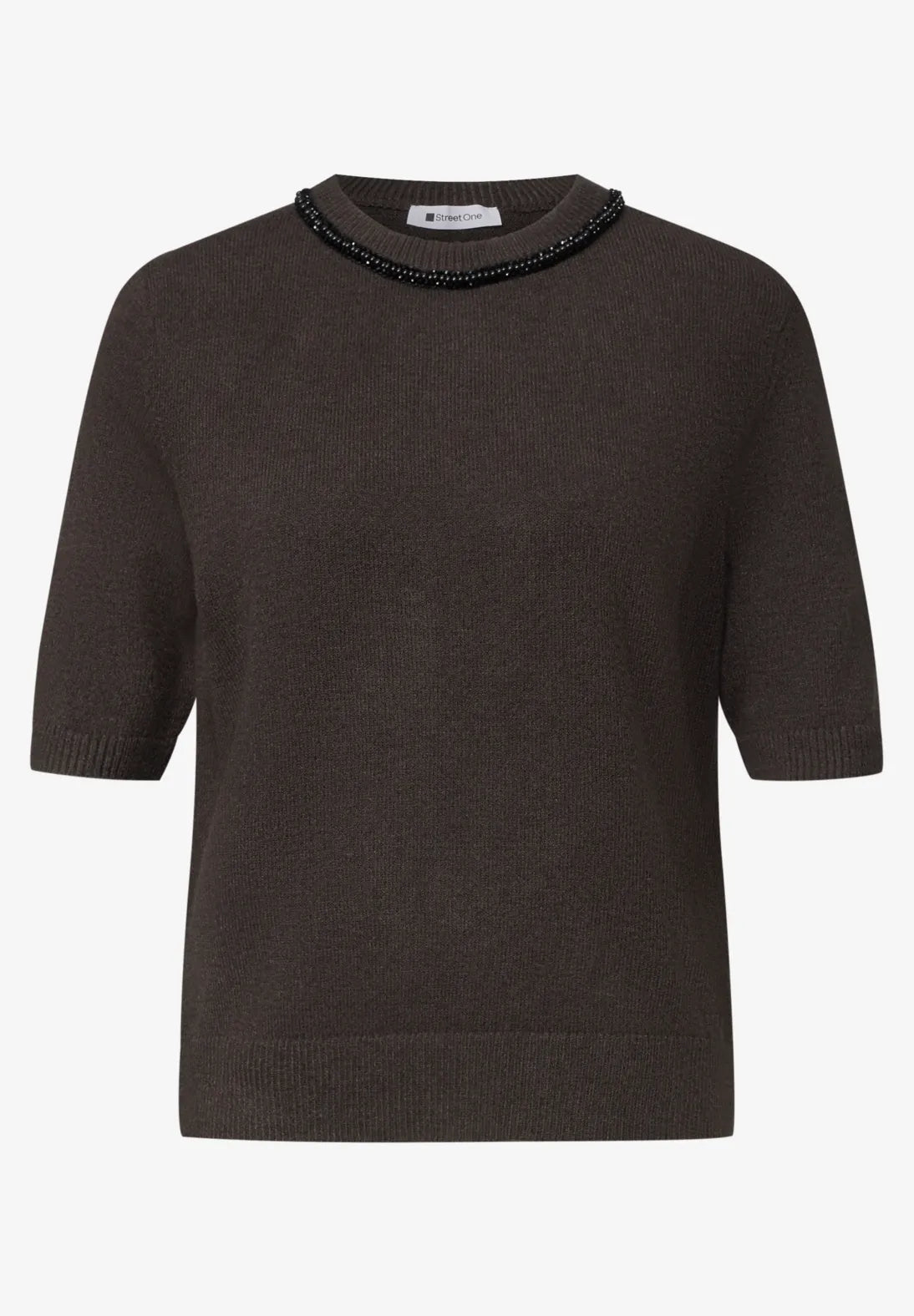 Street-one Short-sleeved sweater with jewlery detail