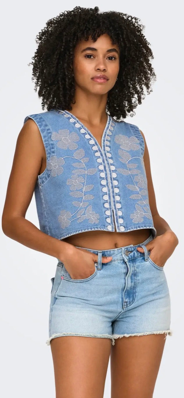 Only Noella Denim Waistcoat