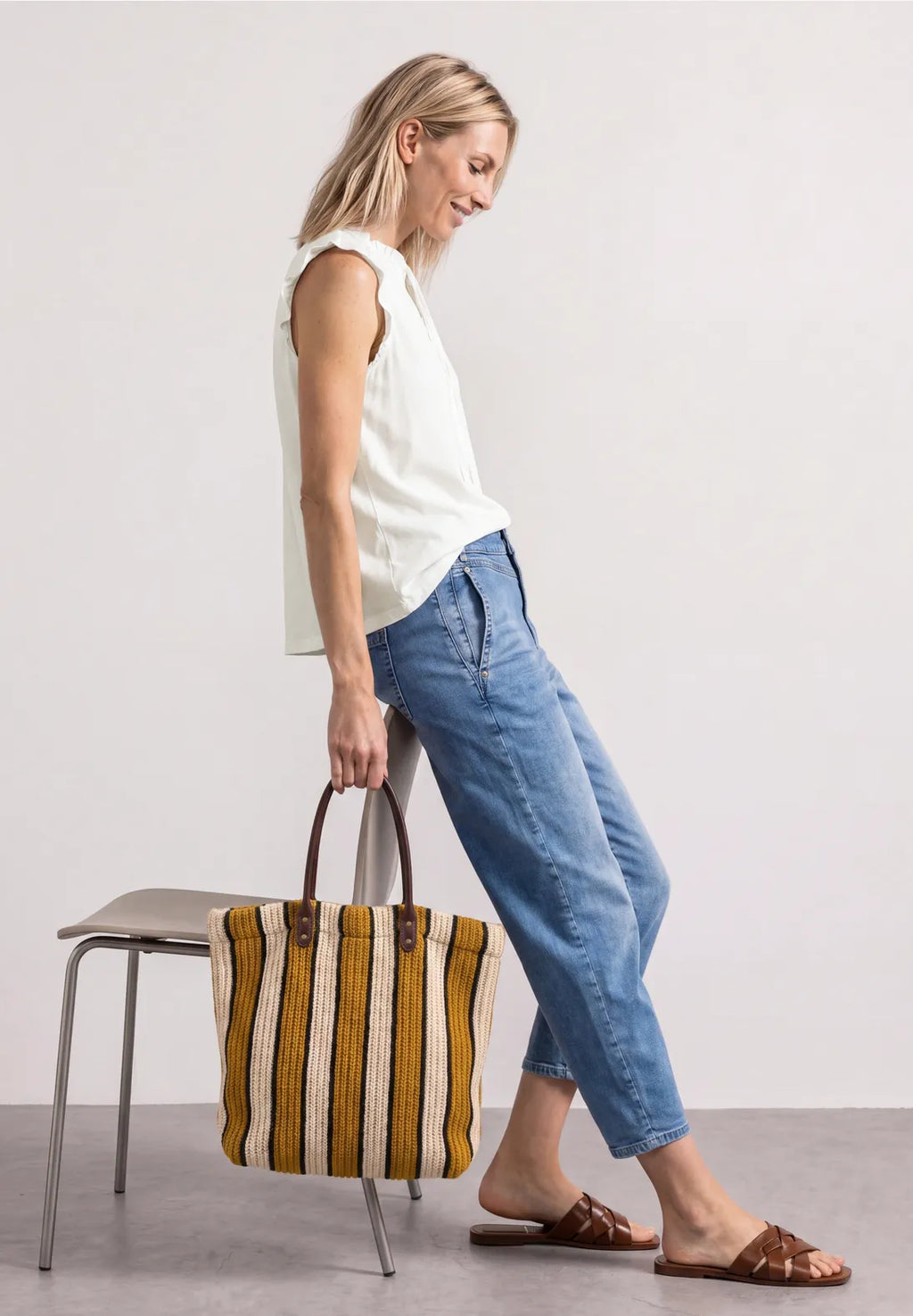 Street-One Top With Textured Mix And Crochet Details