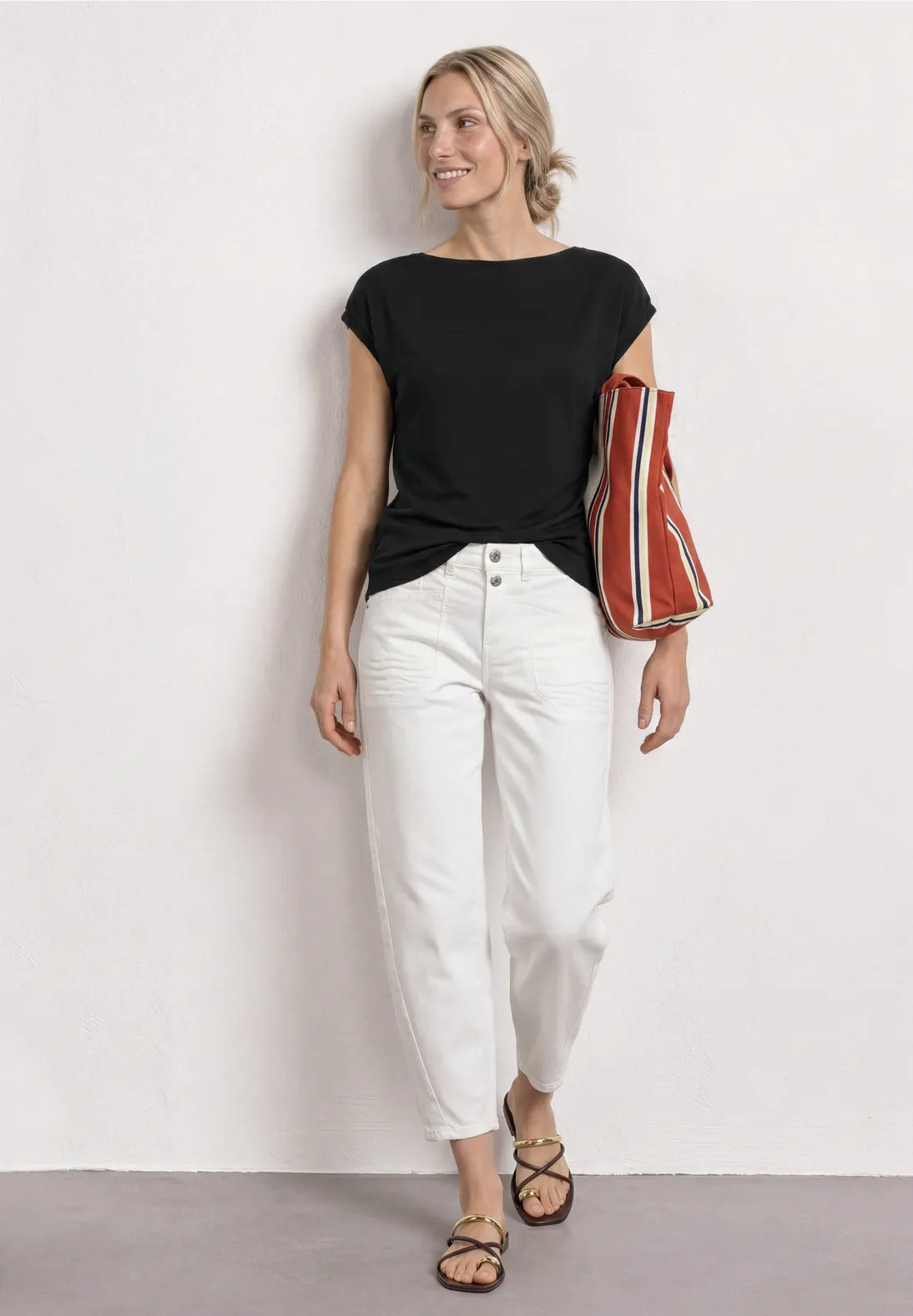 Street-One Dropped shoulder t-shirt with ruffle